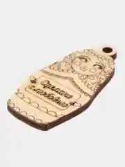 Белый деревянные бирки матрёшка