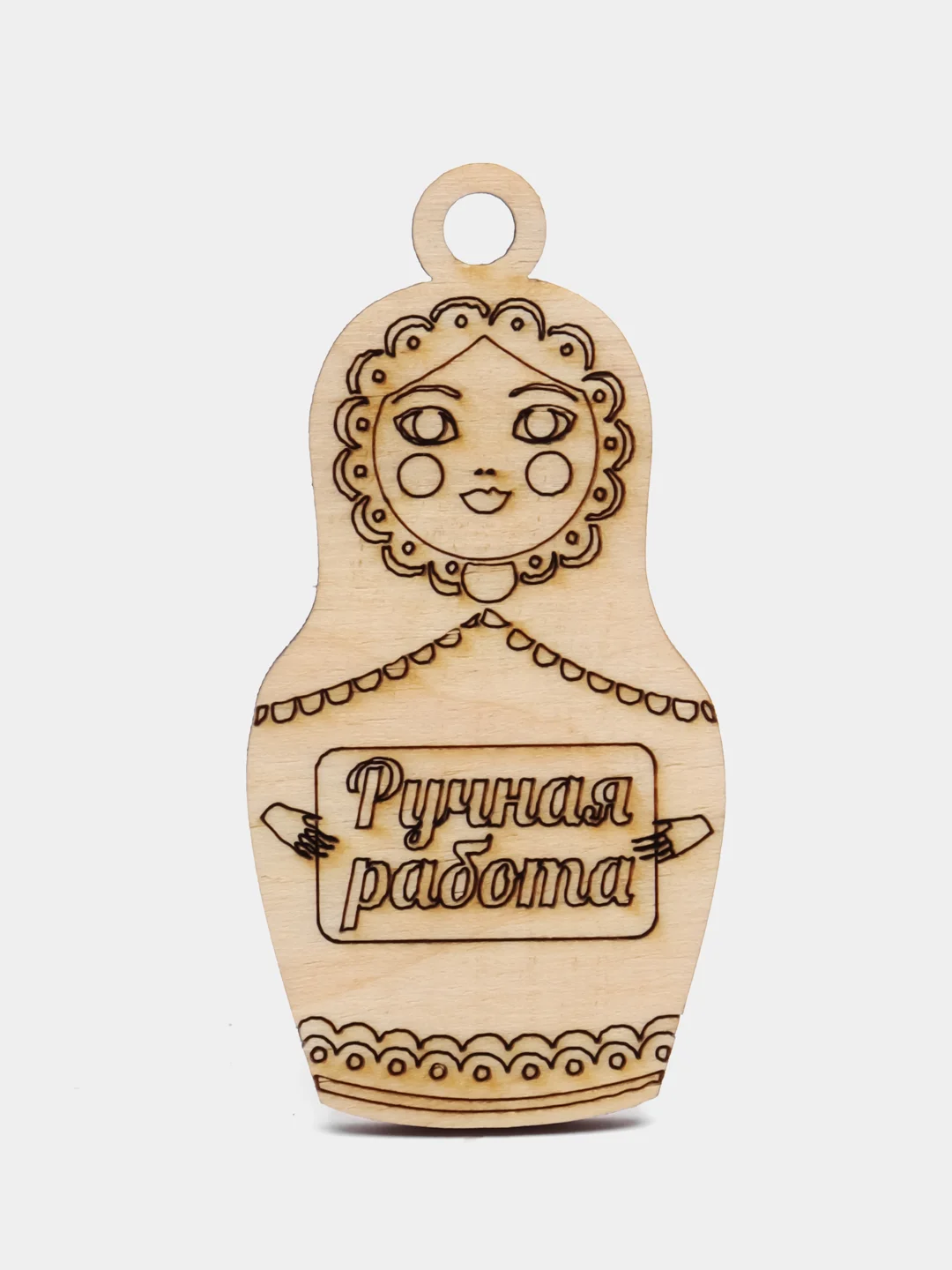Бежевый деревянные бирки матрёшка