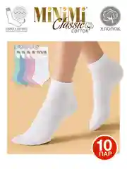Разноцветный носки женские MiNiMi COTONE 1201 короткие спортивные из хлопка набор 10 пар