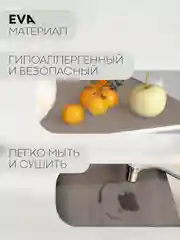 Черный водостойкий противоскользящий ПВХ коврик-подстилка КАРТОФАН для полок ящиков универсальный