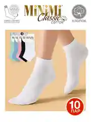 Разноцветный носки женские MiNiMi COTONE 1201 короткие спортивные из хлопка набор 10 пар