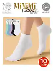 Разноцветный носки женские MiNiMi COTONE 1201 короткие спортивные из хлопка набор 10 пар