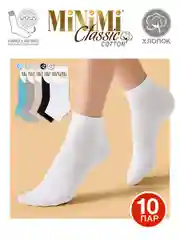 Разноцветный носки женские MiNiMi COTONE 1201 короткие спортивные из хлопка набор 10 пар