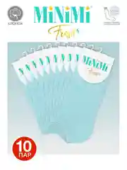 Бирюзовый носки женские MiNiMi FRESH 4102 короткие спортивные из хлопка набор 10 пар