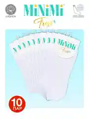 Белый носки женские MiNiMi FRESH 4102 короткие спортивные из хлопка набор 10 пар