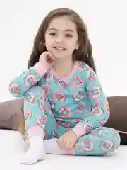 Бирюзовый пижама детская для девочек, хлопок, от 1 до 10 лет