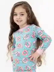 Бирюзовый пижама детская для девочек, хлопок, от 1 до 10 лет