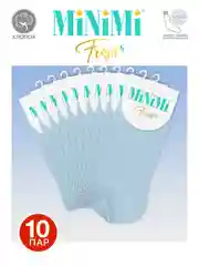 Голубой носки женские MiNiMi FRESH 4102 короткие спортивные из хлопка набор 10 пар