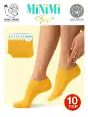 Желтый носки женские MiNiMi FRESH 4102 короткие спортивные из хлопка набор 10 пар