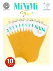 Желтый носки женские MiNiMi FRESH 4102 короткие спортивные из хлопка набор 10 пар