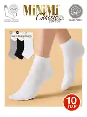 Разноцветный носки женские MiNiMi COTONE 1201 короткие спортивные из хлопка набор 10 пар