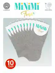 Серый меланж носки женские MiNiMi FRESH 4102 короткие спортивные из хлопка набор 10 пар