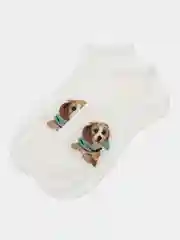 Белый носки женские короткие собачки