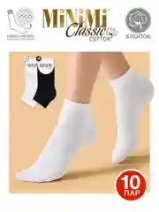 Разноцветный носки женские MiNiMi COTONE 1201 короткие спортивные из хлопка набор 10 пар