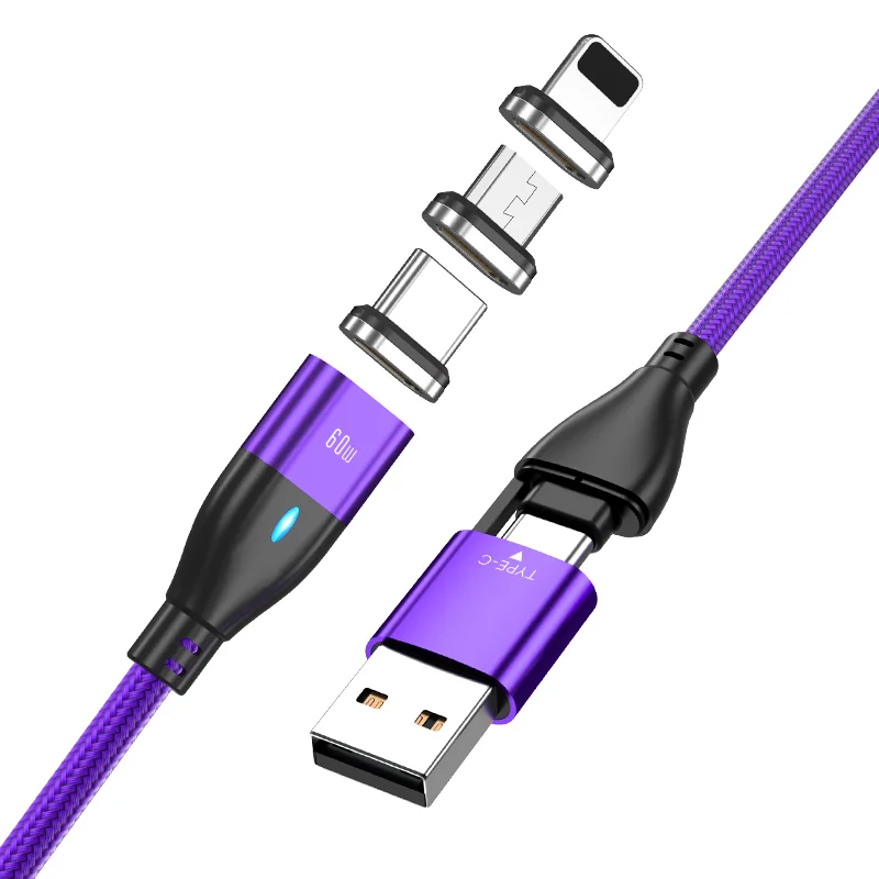 USB, USB-C кабель магнитный CharGuide Slim line 60 W для быстрой зарядки и передачи данных