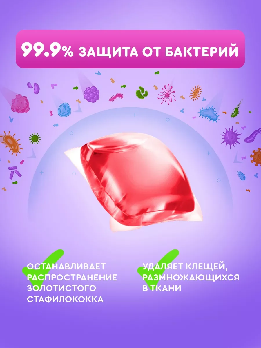 Liby Капсулы для стирки 3в1 "Softener" с Кондиционером аромат Сакуры 100шт