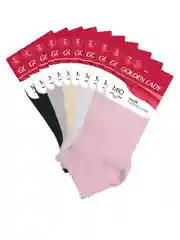 Разноцветный носки женские Golden Lady MIO короткие из хлопка набор 10 пар