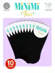 Черный носки женские MiNiMi FRESH 4102 короткие спортивные из хлопка набор 10 пар