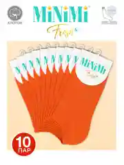 Оранжевый носки женские MiNiMi FRESH 4102 короткие спортивные из хлопка набор 10 пар