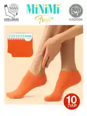 Оранжевый носки женские MiNiMi FRESH 4102 короткие спортивные из хлопка набор 10 пар