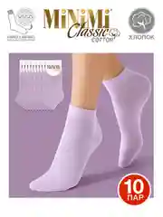 Лавандовый носки женские MiNiMi COTONE 1201 короткие спортивные из хлопка набор 10 пар