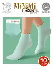 Мятный носки женские MiNiMi COTONE 1201 короткие спортивные из хлопка набор 10 пар