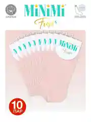 Пастельно-коралловый носки женские MiNiMi FRESH 4102 короткие спортивные из хлопка набор 10 пар