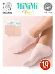 Пастельно-коралловый носки женские MiNiMi FRESH 4102 короткие спортивные из хлопка набор 10 пар