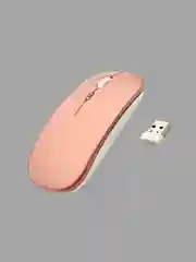 Розовый мышь компьютерная беспроводная с RGB подсветкой,2.4G,Bluetooth,Type-C,игровая мышка