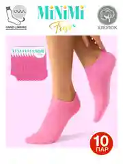 Розовый носки женские MiNiMi FRESH 4102 короткие спортивные из хлопка набор 10 пар