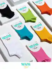 Зеленый носки женские MiNiMi FRESH 4102 короткие спортивные из хлопка набор 10 пар