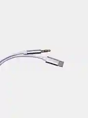 Белый кабель AUX - Type-c,  3,5 jack, 1 м, кабель в машину, для Андроид и Iphone 15/Pro/Max