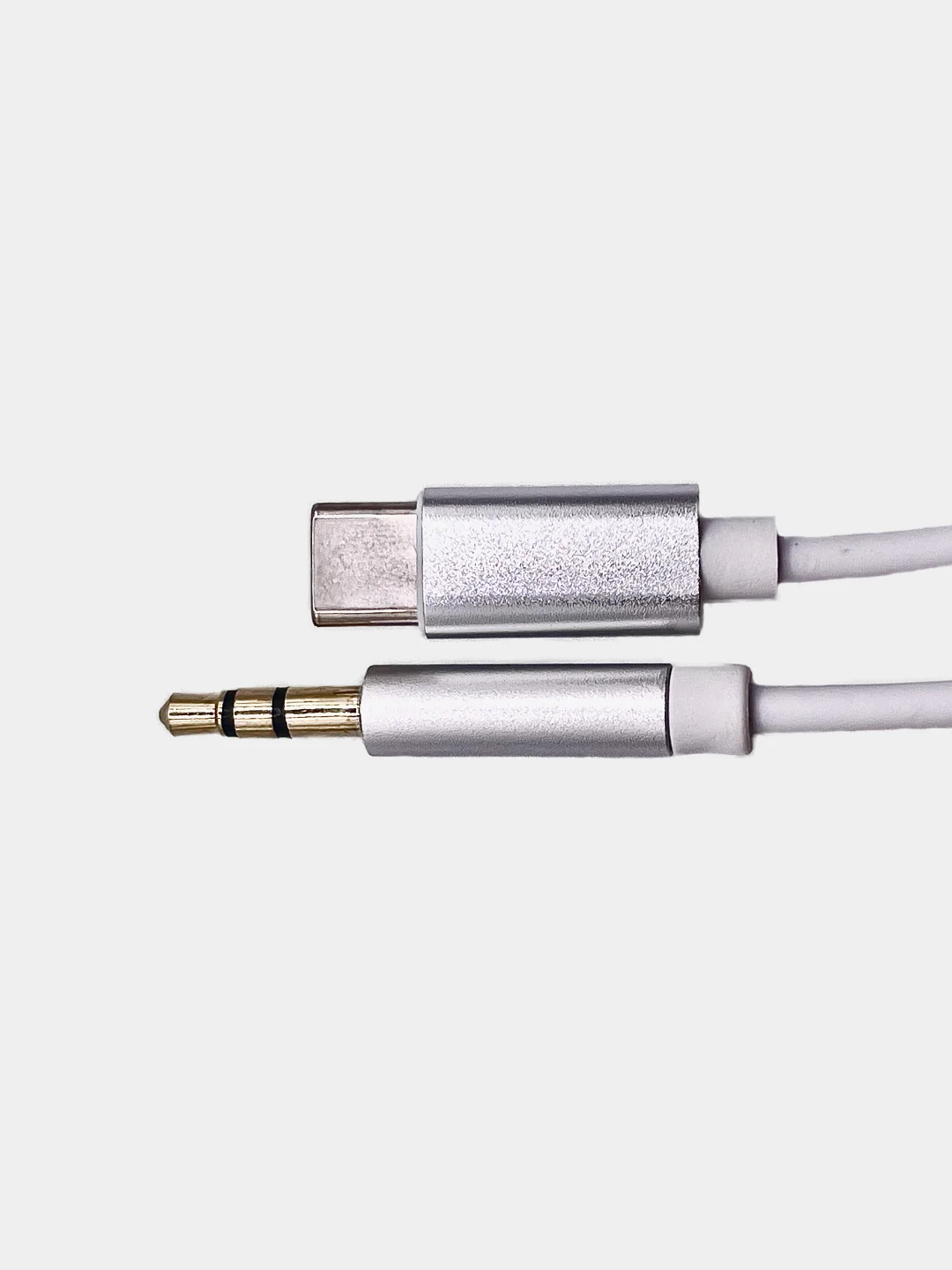 Белый кабель AUX - Type-c,  3,5 jack, 1 м, кабель в машину, для Андроид и Iphone 15/Pro/Max