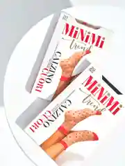 Молочный носки женские MiNiMi CUORI 20 den с рисунком сердечки, фантазийные набор 2 упаковки