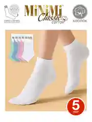 Разноцветный носки женские MiNiMi COTONE 1201 короткие спортивные из хлопка набор 5 пар