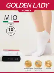 Черный носки женские Golden Lady MIO короткие из хлопка набор 10 пар