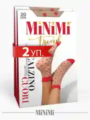 Разноцветный носки женские MiNiMi CUORI 20 den с рисунком сердечки, фантазийные набор 2 упаковки