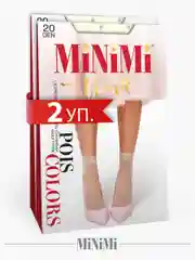 Молочный носки женские MiNiMi POIS COLORS 20 den с рисунком горошек набор 2 упаковки