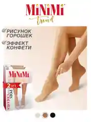 Черный носки женские MiNiMi POIS COLORS 20 den с рисунком горошек набор 2 упаковки