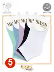 Разноцветный носки женские MiNiMi COTONE 1201 короткие спортивные из хлопка набор 5 пар