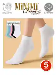 Разноцветный носки женские MiNiMi COTONE 1201 короткие спортивные из хлопка набор 5 пар