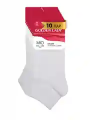 Белый носки женские Golden Lady MIO короткие из хлопка набор 10 пар