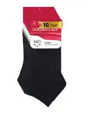 Черный носки женские Golden Lady MIO короткие из хлопка набор 10 пар