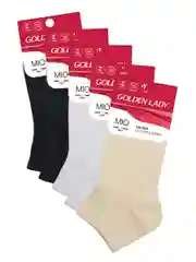 Разноцветный носки женские Golden Lady MIO короткие из хлопка набор 5 пар