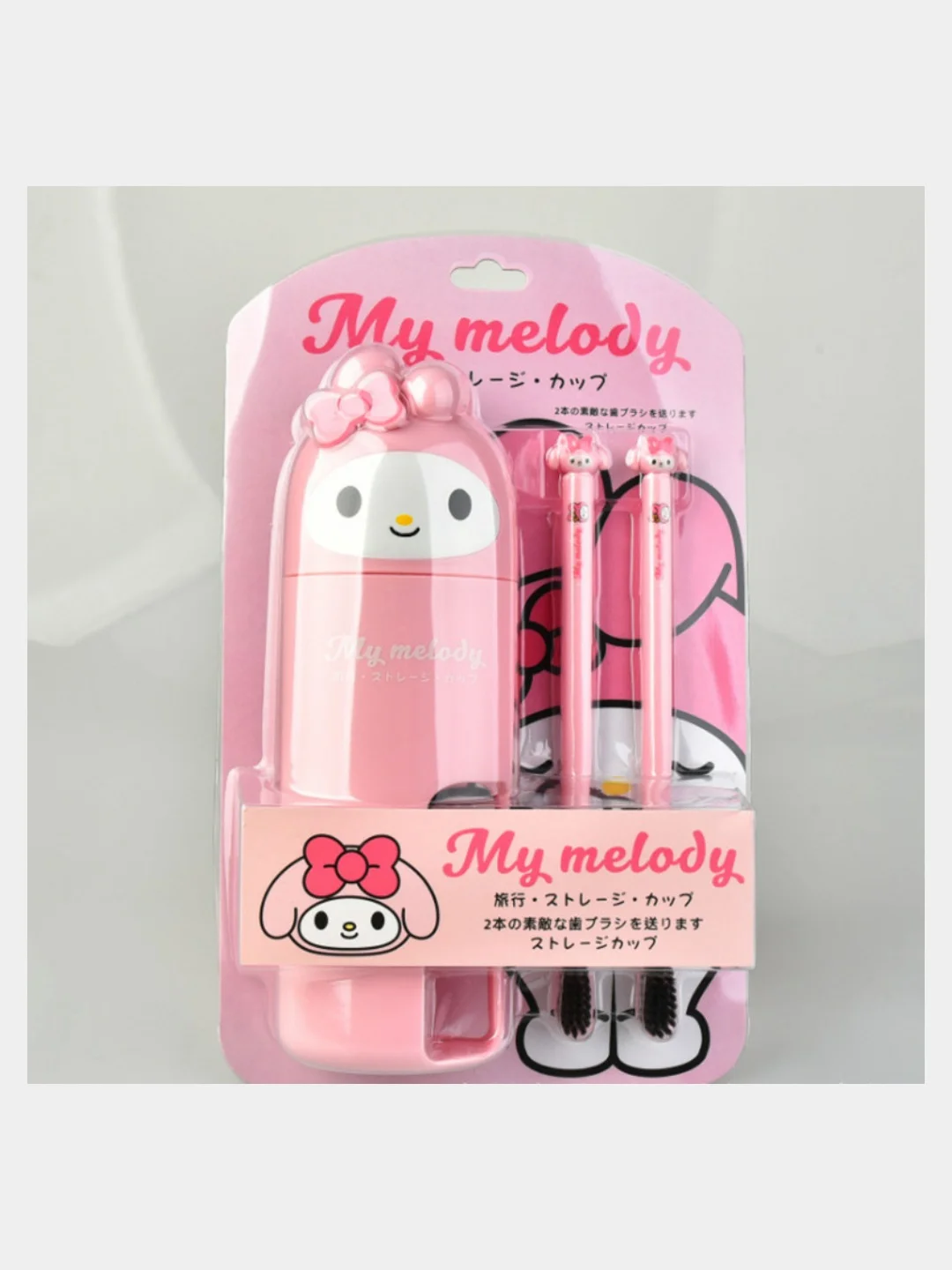 Набор зубных щёток с футляром Hello Kitty, My Melody, Kuromi щётка Куроми, Хэллоу Китти