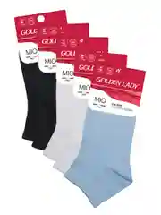 Разноцветный носки женские Golden Lady MIO короткие из хлопка набор 5 пар
