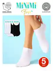 Разноцветный носки женские MiNiMi FRESH 4102 короткие спортивные из хлопка набор 5 пар