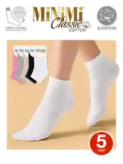 Разноцветный носки женские MiNiMi COTONE 1201 короткие спортивные из хлопка набор 5 пар