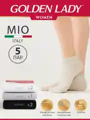Разноцветный носки женские Golden Lady MIO короткие из хлопка набор 5 пар