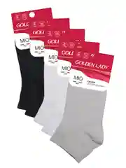 Разноцветный носки женские Golden Lady MIO короткие из хлопка набор 5 пар
